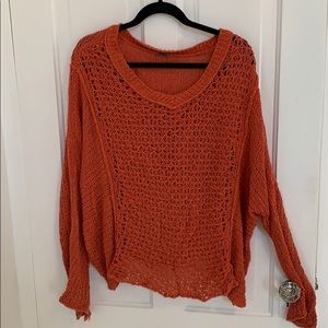 Orange knitted free people sweater